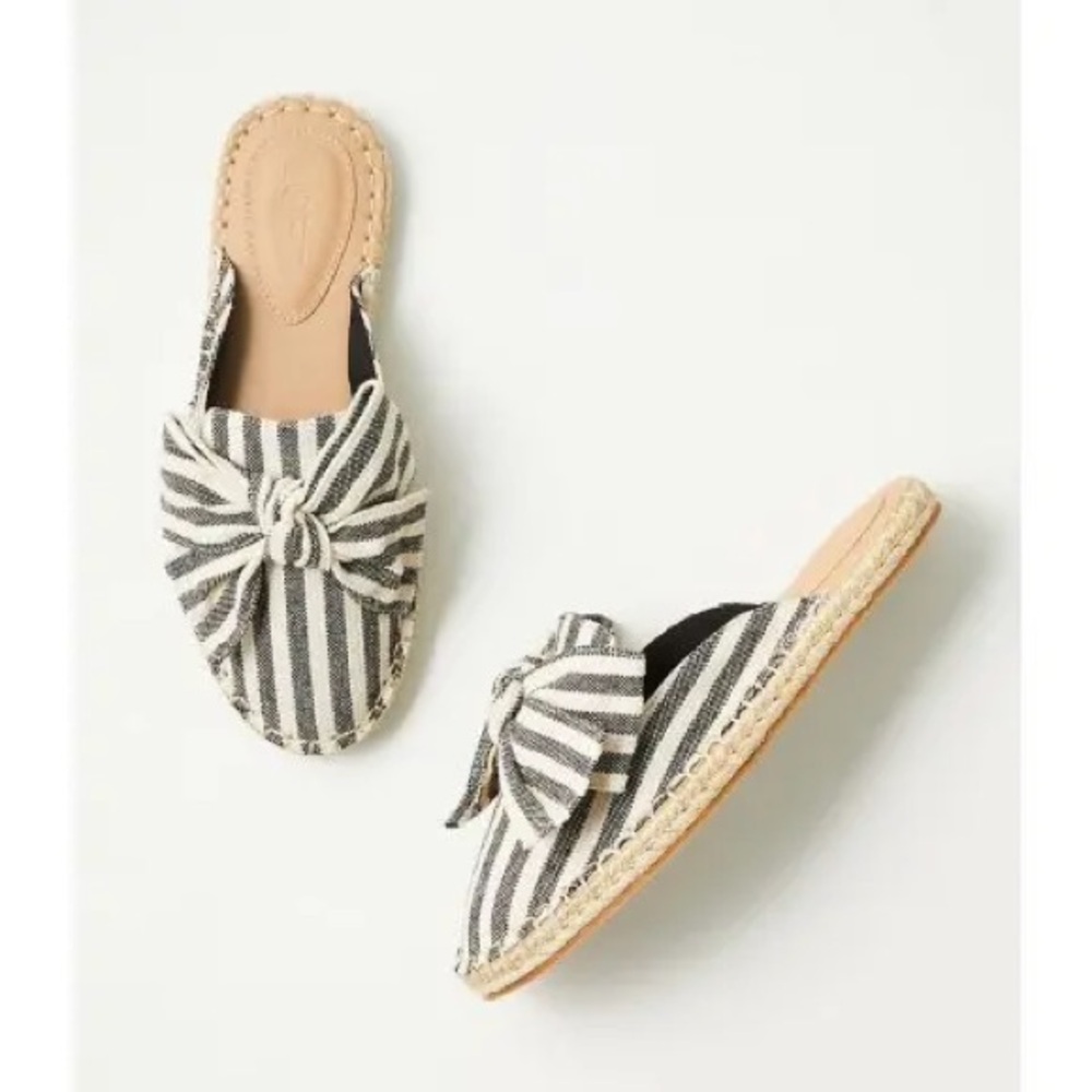 Loft Canvas Striped Slides on Mules Size 10
